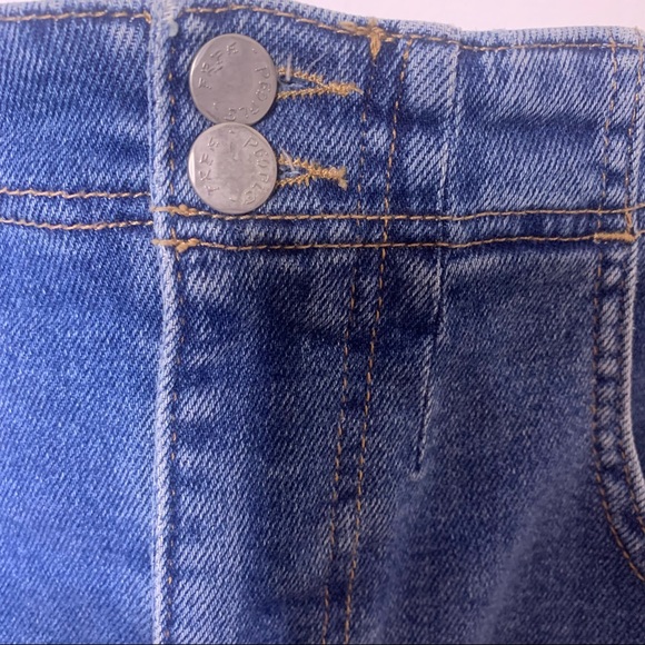 FREE PEOPLE Corsette Denim Distressed Mini Skirt - Picture 11 of 16